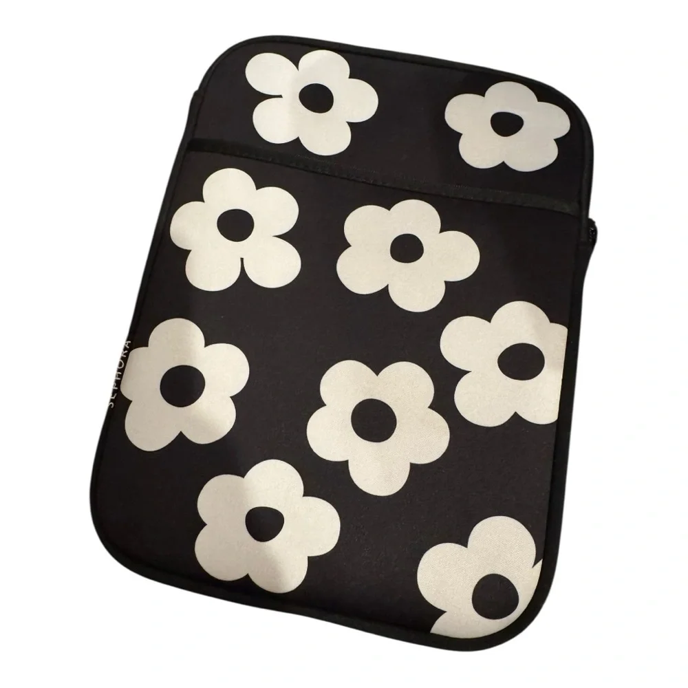 Sephora Floral IPad Tablet Sleeve - Black and White